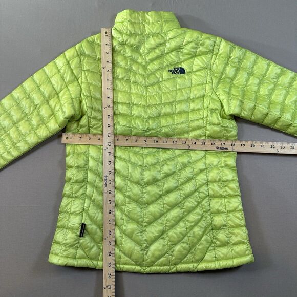 The North Face Thermoball Puffer Jacket Women Size Medium Bright Green Full Zip - Picture 7 of 7